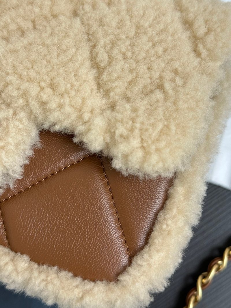 20241001_i1727793333_3743_2_jpg Flap Bag Mini 18cm Beige Brown Sherling Lambskin Gold Hardware