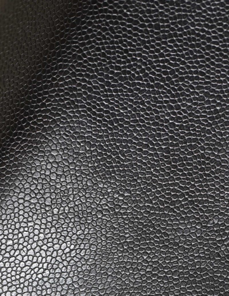 CC 24K Flap Bag 23cm Black Grained Calfskin Gold Hardware