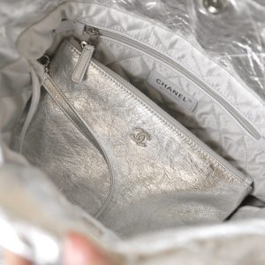 25C Hobo 22 Bag 35cm Silver Metalic Lambskin