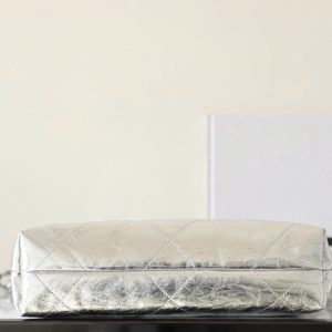 25C Hobo 22 Bag 35cm Silver Metalic Lambskin