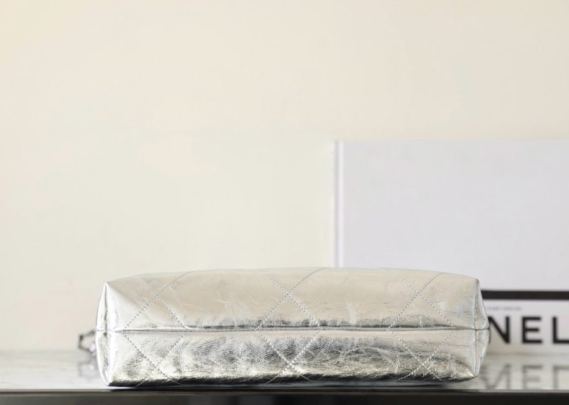 25C Hobo 22 Bag 35cm Silver Metalic Lambskin