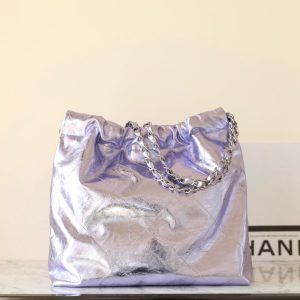 25C Hobo 22 Bag 35cm Violet Metalic Lambskin