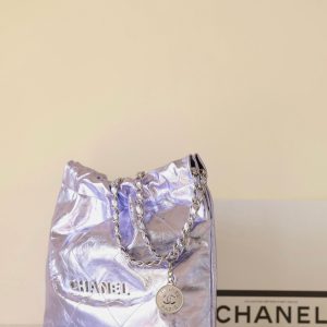 25C Hobo 22 Bag 35cm Violet Metalic Lambskin