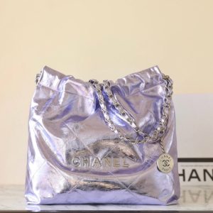 25C Hobo 22 Bag 35cm Violet Metalic Lambskin