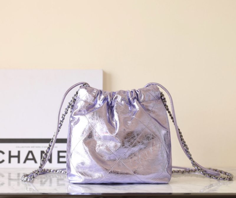 25C Hobo 22 Bag 19cm Violet Metalic Lambskin