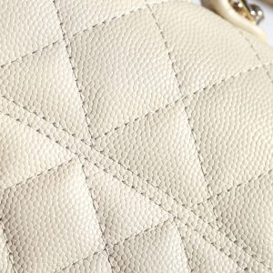 CC 25C Top Handle 18cm Cream Grained Calfskin