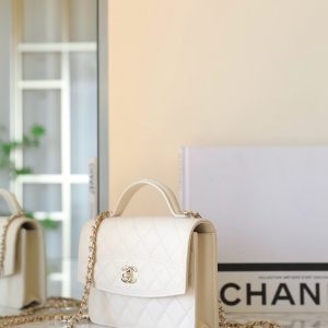 CC 25C Top Handle 18cm Cream Grained Calfskin