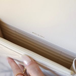 CC 25C Top Handle 18cm Cream Grained Calfskin