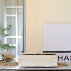 CC 25C Top Handle 18cm Cream Grained Calfskin