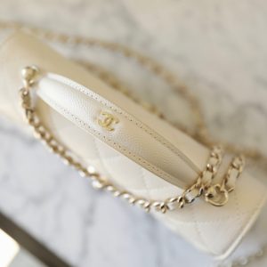 CC 25C Top Handle 18cm Cream Grained Calfskin