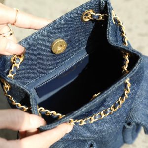 CC Drawstring Backpack 24.3cm Dark Blue Denim