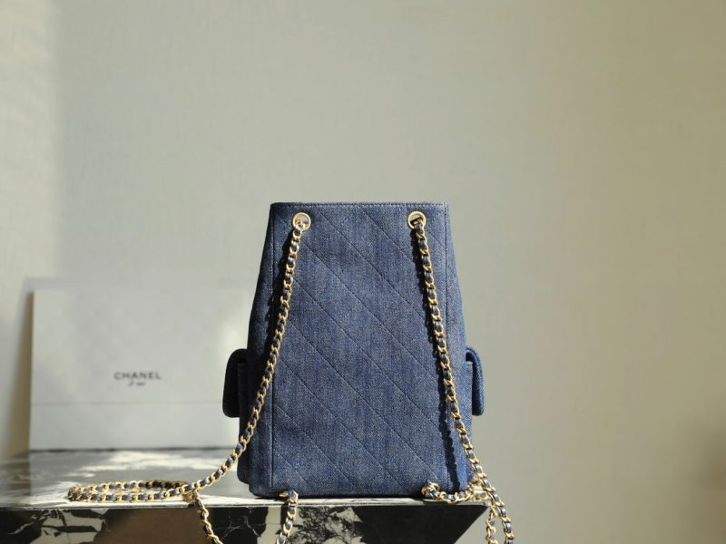 CC Drawstring Backpack 24.3cm Dark Blue Denim