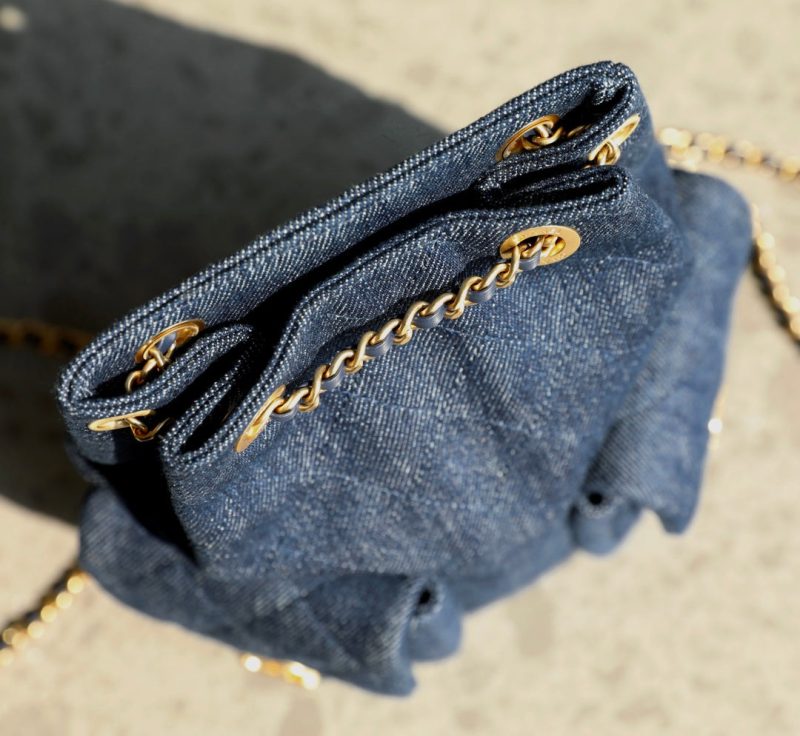 CC Drawstring Backpack 24.3cm Dark Blue Denim