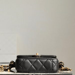 CC 19 Bag 25C 18cm Black Lambskin Gold Hardware