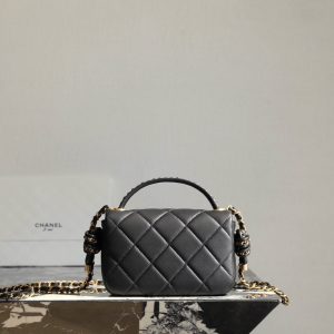 CC 19 Bag 25C 18cm Black Lambskin Gold Hardware