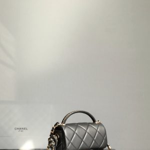 CC 19 Bag 25C 18cm Black Lambskin Gold Hardware