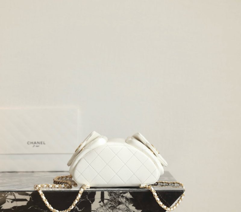 CC Drawstring Backpack 24.3cm White Lambskin