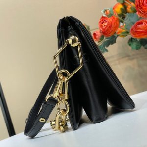 LV x TM Coussin BB 21cm Black Multicolor Monogram-embossed Lambskin