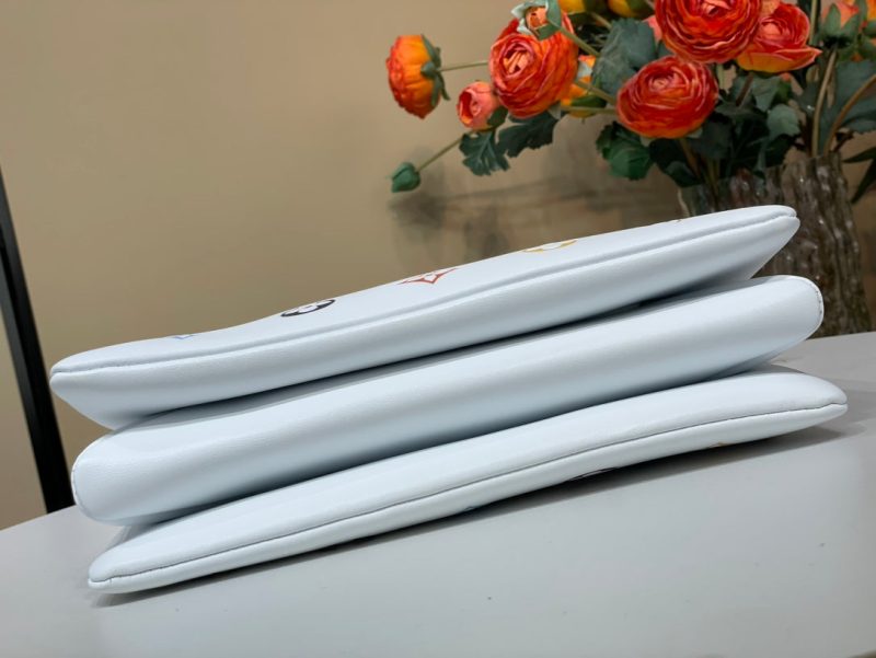 LV x TM Coussin BB 21cm White Multicolor Monogram-embossed Lambskin