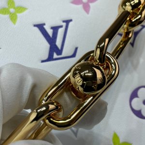 LV x TM Coussin BB 21cm White Multicolor Monogram-embossed Lambskin