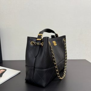 CC 25A Small Tote Bag 36cm Black Calfskin