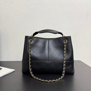 CC 25A Small Tote Bag 36cm Black Calfskin