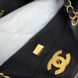 CC 25A Tote 28cm Grey Suede Black Calfskin