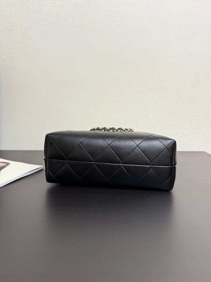 CC 25A Tote 28cm Grey Suede Black Calfskin