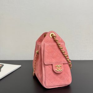 Chanel 2026 Hobo Bag 22cm Pink Suede