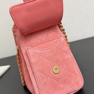 Chanel 2026 Hobo Bag 22cm Pink Suede