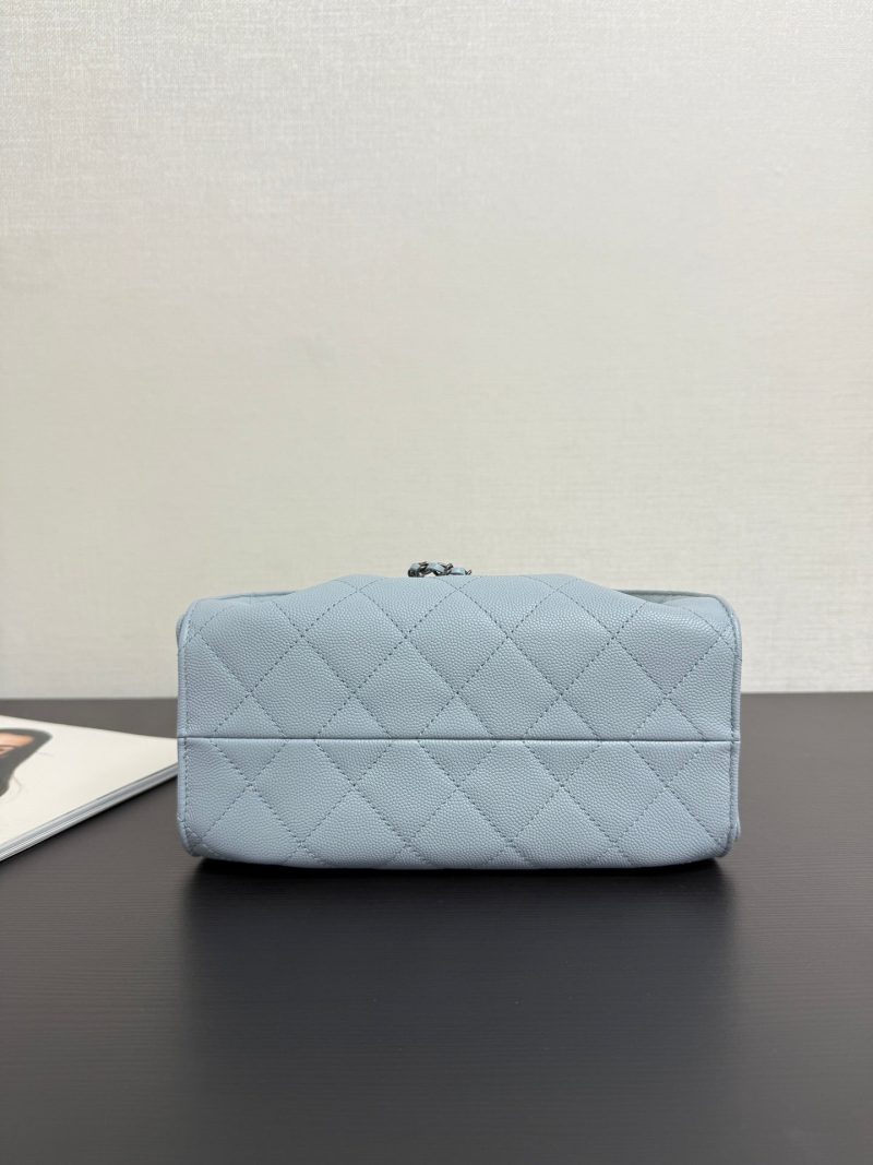 Chanel 2026 Hobo Bag 22cm Light Blue Grained Calfskin With Silver Hardware