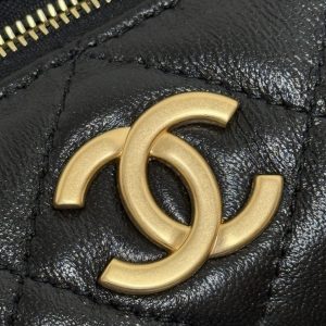 Chanel 2026 Matelassé Pearl Chain Bag Black Lambskin