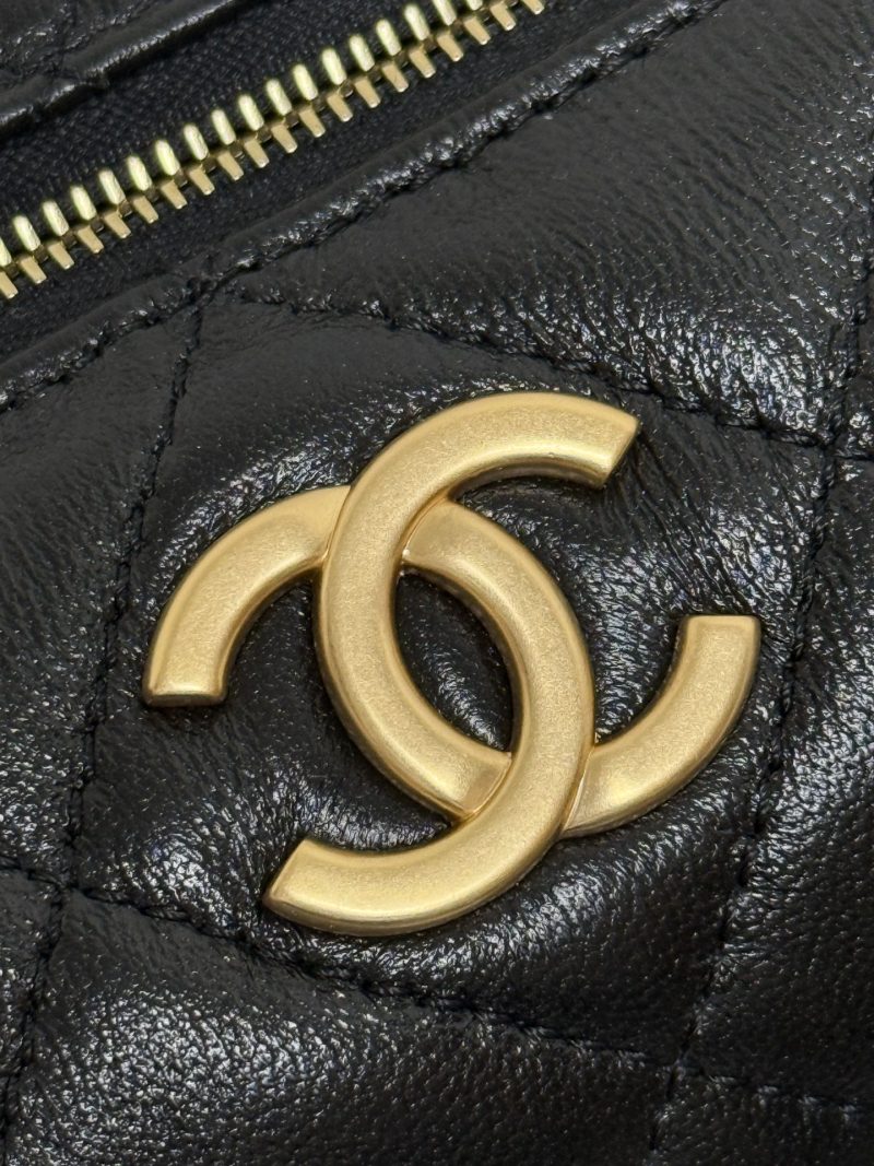 Chanel 2026 Matelassé Pearl Chain Bag Black Lambskin