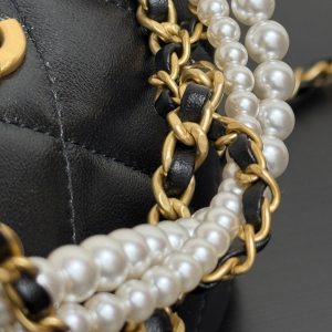 Chanel 2026 Matelassé Pearl Chain Bag Black Lambskin