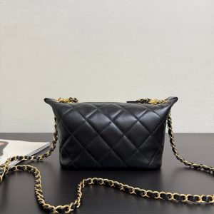 Chanel 2026 Matelassé Pearl Chain Bag Black Lambskin
