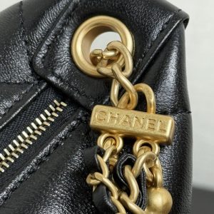 Chanel 2026 Matelassé Pearl Chain Bag Black Lambskin
