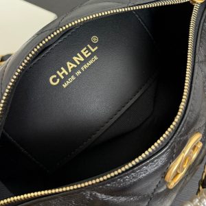 Chanel 2026 Matelassé Pearl Chain Bag Black Lambskin