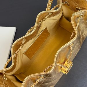 Chanel 2026 Hobo Bag 22cm Gold Grained Calfskin