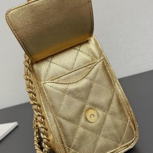 Chanel 2026 Hobo Bag 22cm Gold Grained Calfskin