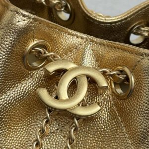 Chanel 2026 Hobo Bag 22cm Gold Grained Calfskin