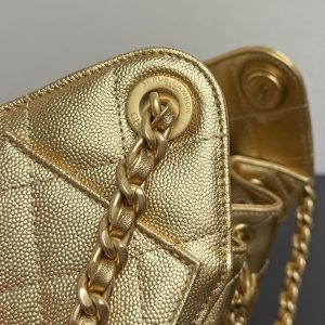 Chanel 2026 Hobo Bag 22cm Gold Grained Calfskin