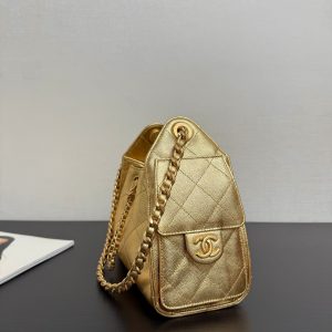Chanel 2026 Hobo Bag 22cm Gold Grained Calfskin
