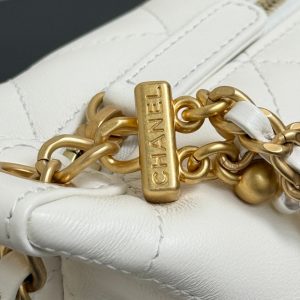 Chanel 2026 Matelassé Pearl Chain Bag White Lambskin