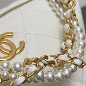 Chanel 2026 Matelassé Pearl Chain Bag White Lambskin