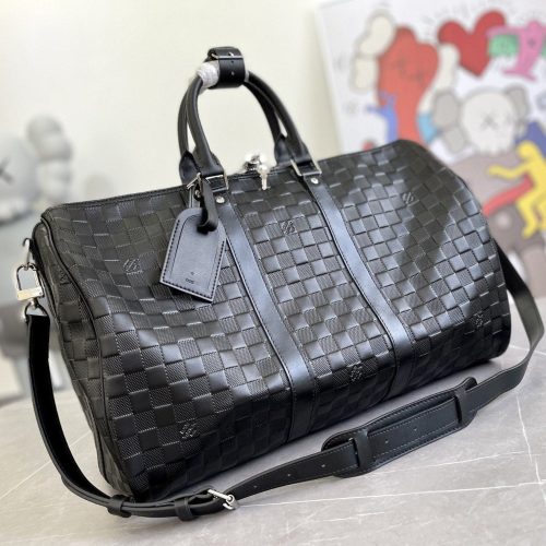 33728062-0a9d-4ee0-958d-bf54207664fa KEEPALL 45 BANDOULIERE BLACK EMPREINTE INFINI