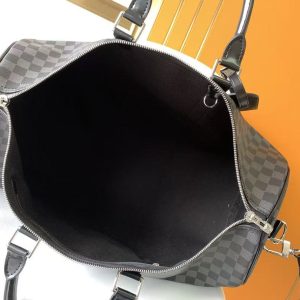 6a247d7199a25aa11450f434f167af2d KEEPALL BANDOULIÈRE 45 IN BLACK DAMIER GRAPHITE CANVAS