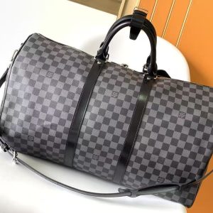 86cda08fe3dd97fdecca525d4b95c999 KEEPALL BANDOULIÈRE 45 IN BLACK DAMIER GRAPHITE CANVAS