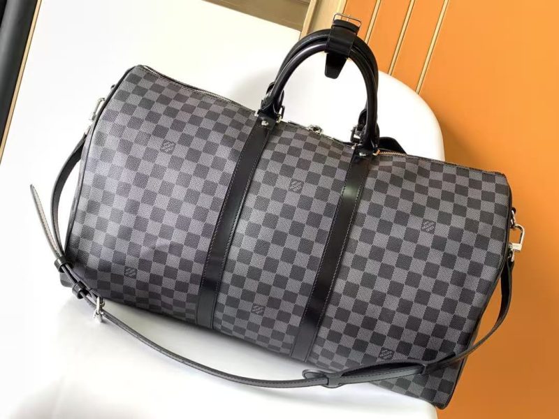 86cda08fe3dd97fdecca525d4b95c999 KEEPALL BANDOULIÈRE 45 IN BLACK DAMIER GRAPHITE CANVAS