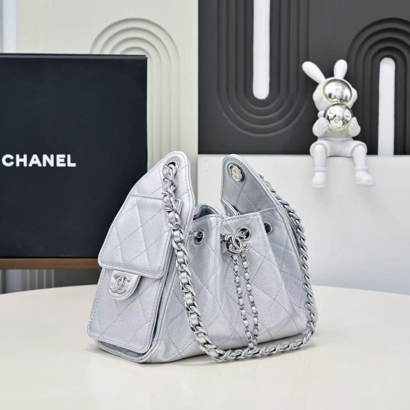 91f559381235a7d088c9043841ea5b30 CC Cruise 25/26 Mini Handbag Sliver Caviar Leather