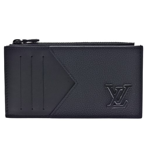 E903CA1EA9-SP-13671826 COIN CARD HOLDER 8 BLACK AEROGRAM CALFSKIN